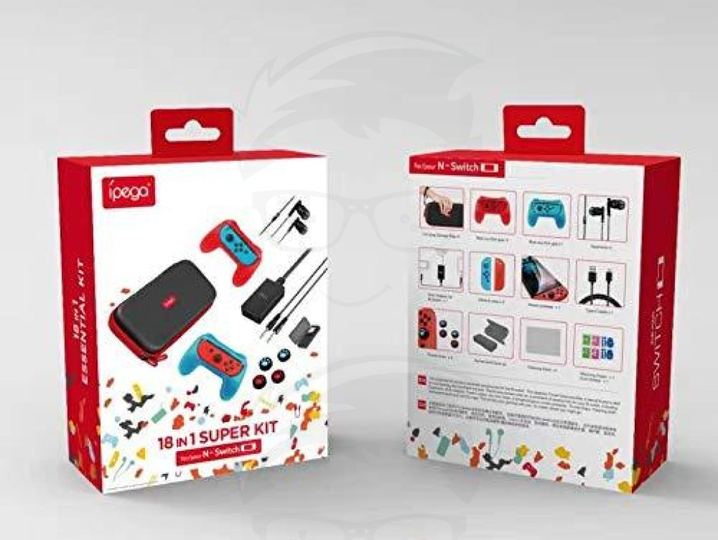 Ipega Pg-9182 18 In 1 Game Set For N-Switch Carrying Storage Bag Grip Joy-Con Earphone Card Case Ipega Pg-9182 18 In 1 Game Set For N-Switch Carrying Storage Bag Grip Joy-Con Earphone Card Case